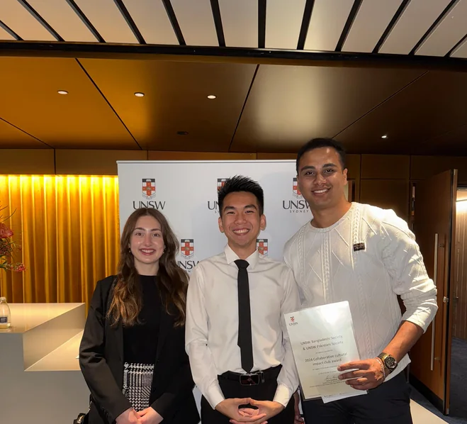 Nehal Nafcy with UNSW students at the Best Collaborative Event awards